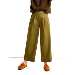 Madewell Light Green Wide-Leg Pants